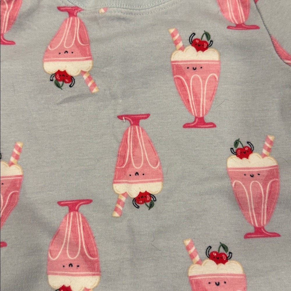 Blue and Pink Milkshake Pajama Set 18-24 Months - Picture 3 of 7